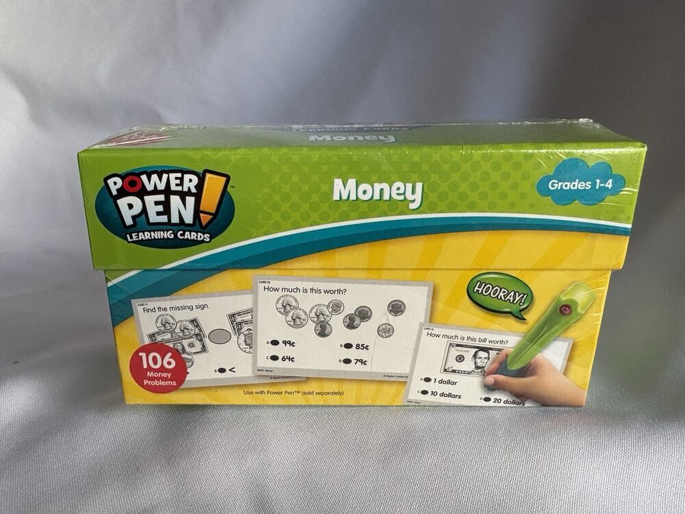 Power Pen Learning Cards MONEY Sealed NEW Grades 1-4. Kids Learn Money Skills!